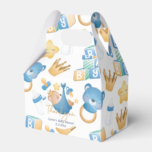 Beer Baby Boy Pastel Gepersonaliseerd Baby shower Bedankdoosjes (Voorkant Zijde)