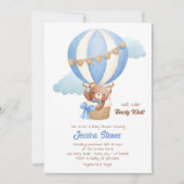 Beer Baby Douche Uitnodigingen Boy Hete Luchtballo (Voorkant)