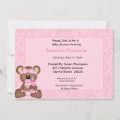 Beer Baby doucheuitnodigingen (roze) Kaart (Voorkant)