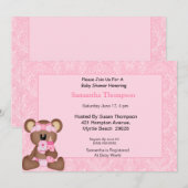 Beer Baby doucheuitnodigingen (roze) Kaart (Voorkant / Achterkant)