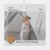 Beer Baby eerste stappen kerstmis Glas Ornament (Voorkant)