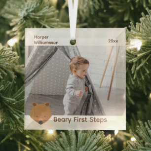Beer Baby eerste stappen kerstmis Glas Ornament