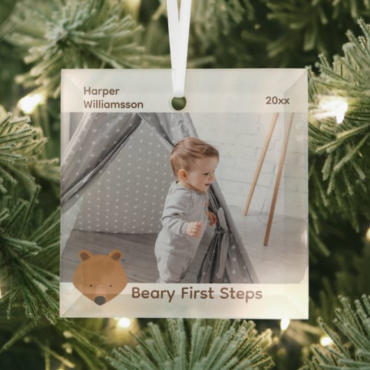 Beer Baby eerste stappen kerstmis Glas Ornament (Insitu)