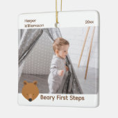 Beer Baby eerste stappen kerstmis Keramisch Ornament (Links)