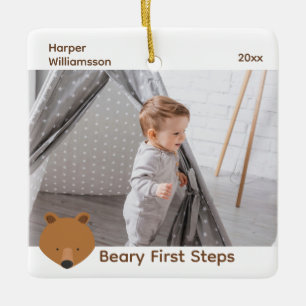 Beer Baby eerste stappen kerstmis Keramisch Ornament