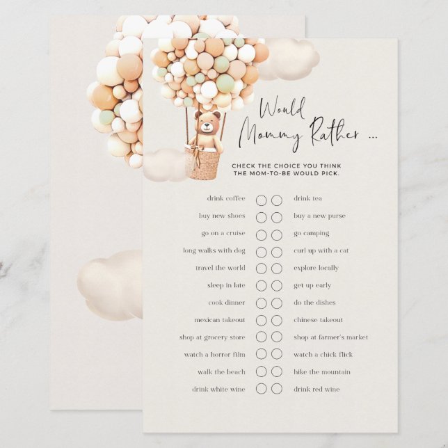 Beer Baby Game - Zou mama eerder zijn? (Voorkant / Achterkant)