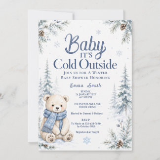 Beer Baby Het Is Koud Buiten Sneeuw Winter Baby Sh Kaart