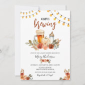 Beer Baby Is Brewing Fall Baby Shower  Kaart (Voorkant)