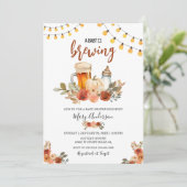 Beer Baby Is Brewing Fall Baby Shower  Kaart (Staand voorkant)