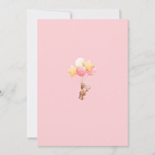 Beer Baby Meisje Douche Uitnodigingen Hete Luchtba (Achterkant)