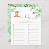 Beer baby naam race baby shower game (Voorkant / Achterkant)