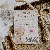 Beer Baby Roze Meisje Baby shower Vintage Kaart