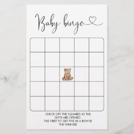 Beer Baby shower Bingo Game