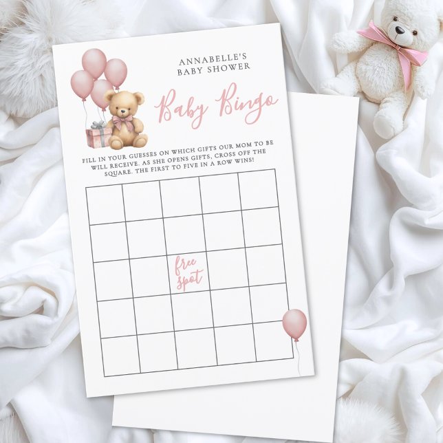 Beer Baby Shower Bingo Spel (Bear Baby Shower Bingo Game)
