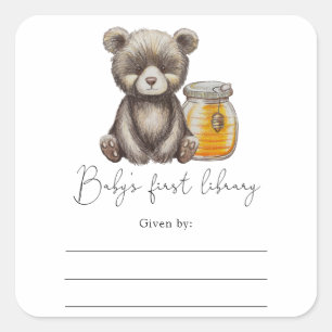Beer - Baby Shower boekplaat, boeken voor baby Vie Vierkante Sticker