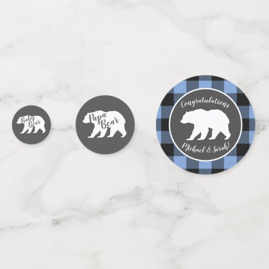 Beer Baby shower Boy Blue Confetti (Achterkanten)