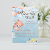 Beer Baby shower Boy Boeken voor Baby Informatiekaartje (Staand voorkant)