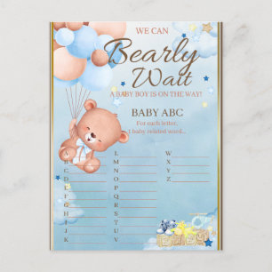 Beer Baby shower Boy Game Briefkaart