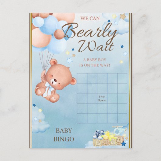 Beer Baby shower Boy Game Briefkaart (Voorkant)