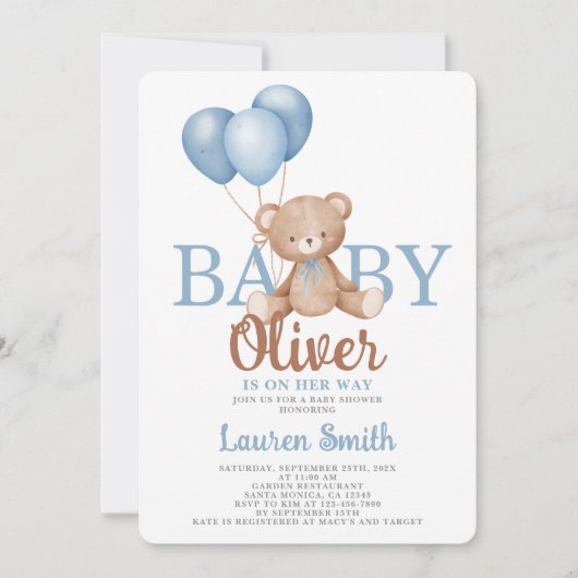 Beer Baby shower Boy Uitnodiging (Voorkant)