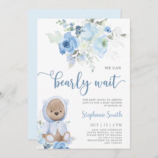 Beer Baby shower Boy Uitnodiging (Voorkant / Achterkant)