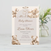 Beer Baby shower Boy-uitnodiging Kaart (Staand voorkant)