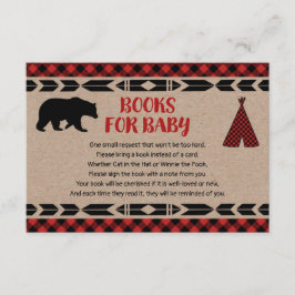 Beer baby shower Buffalo Plaid Kraft Boek Verzoek Informatiekaartje