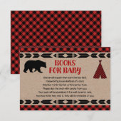 Beer baby shower Buffalo Plaid Kraft Boek Verzoek Informatiekaartje (Voorkant / Achterkant)