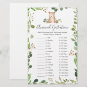 Beer Baby shower Dierlijke dracht Spel (Voorkant / Achterkant)