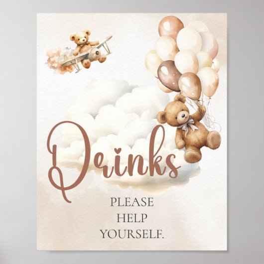 Beer Baby Shower | Drankjes Bord Poster (Voorkant)