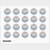 Beer Baby shower Floral Glitter Blue Bohemian Ronde Sticker (Vel)