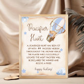Beer baby shower fopspeen jacht spel teken poster
