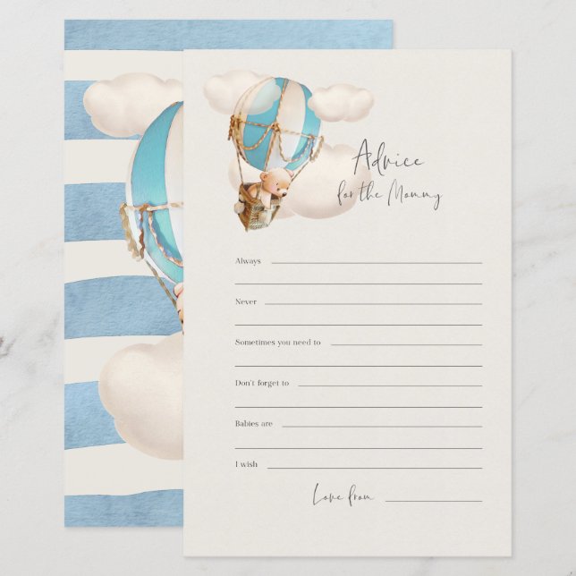 Beer Baby shower Game - Advies voor mama (Voorkant / Achterkant)