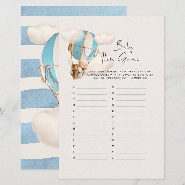 Beer Baby shower game - Baby (Voorkant / Achterkant)