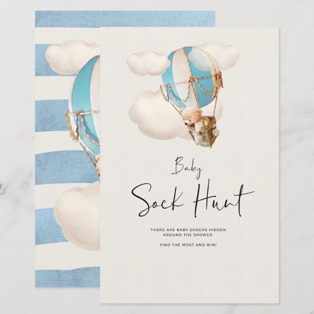 Beer Baby shower Game - Baby Sock Hunt Sign (Voorkant / Achterkant)