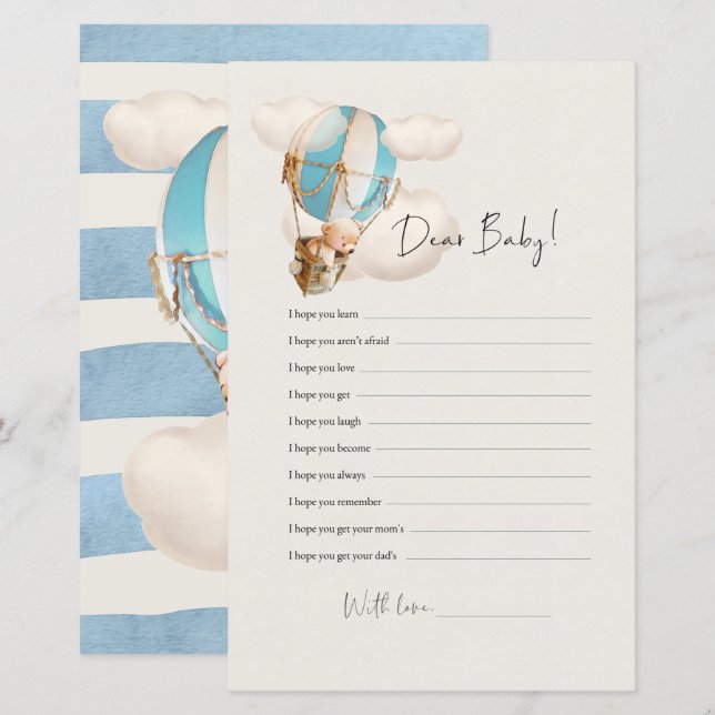 Beer Baby shower Game - Beste Baby wensen (Voorkant / Achterkant)