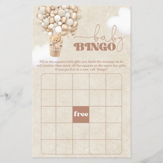 Beer Baby shower Game BINGO Flyer (Voorkant)