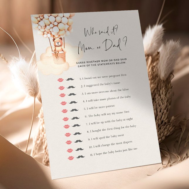 Beer Baby shower Game die het zei mama of papa (Creator heeft geüpload)