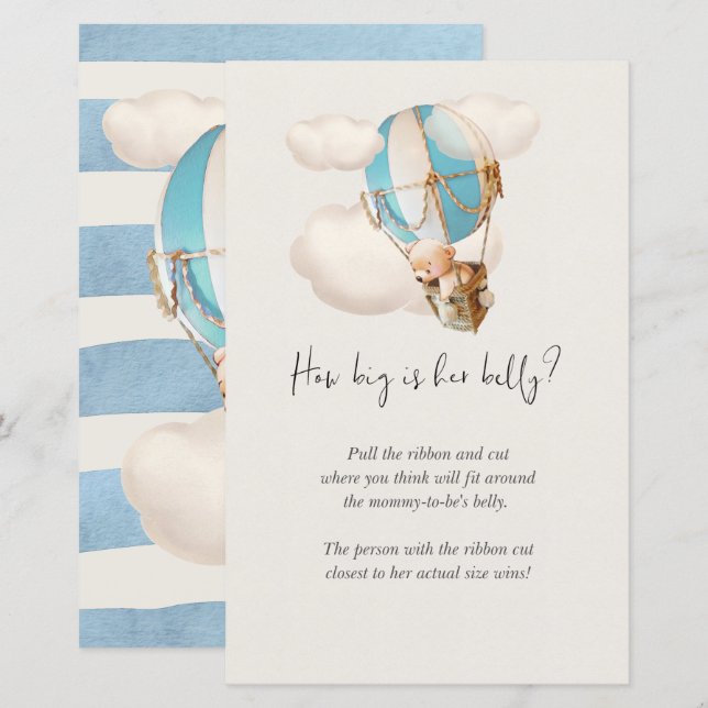 Beer Baby shower Game - Hoe groot is haar Belly? (Voorkant / Achterkant)