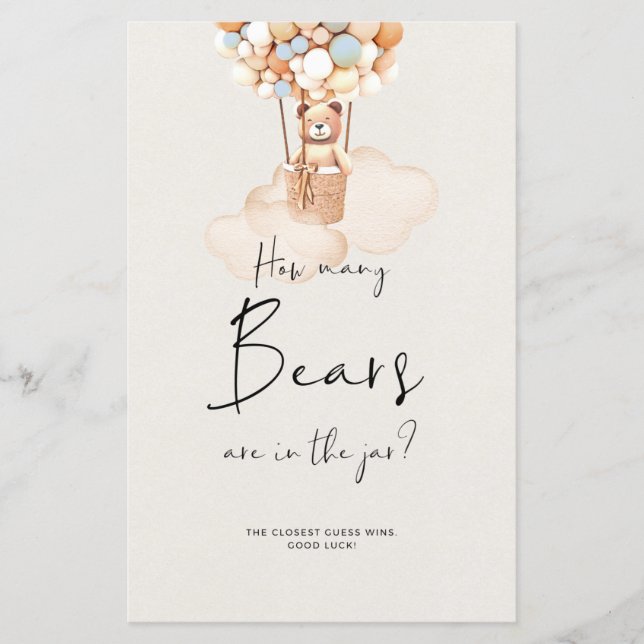 Beer Baby shower Game - Hoeveel Beren in de pot? (Voorkant)