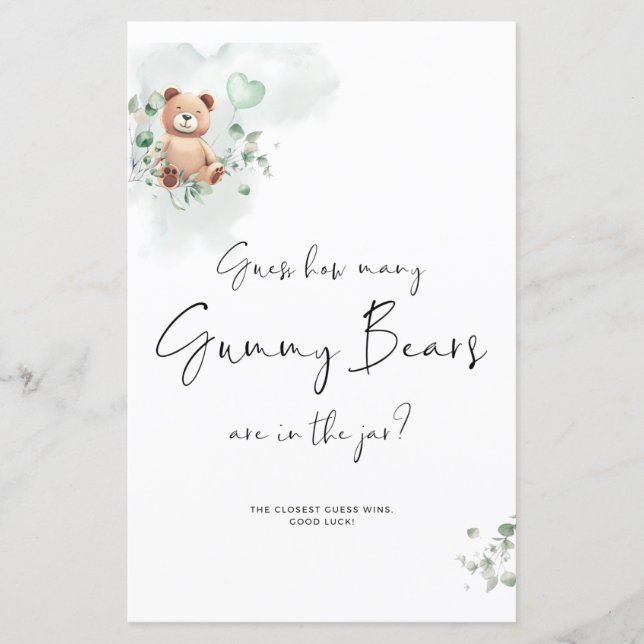 Beer Baby shower Game - Raad eens hoeveel (Voorkant)