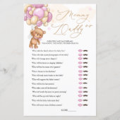 Beer Baby shower Game raadt wie mama of papa is (Voorkant)