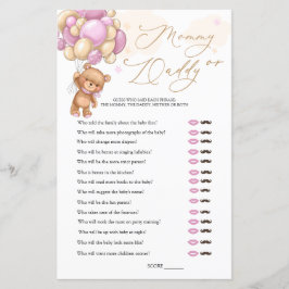 Beer Baby shower Game raadt wie mama of papa is