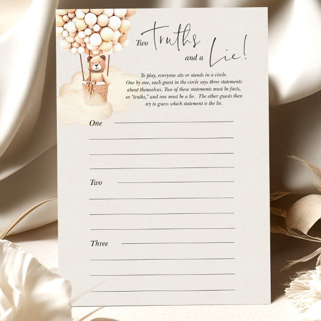 Beer Baby shower Game Two Truths and a Lie (Creator heeft geüpload)