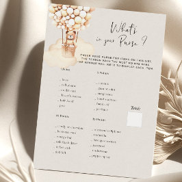 Beer Baby shower game wat er in je tas zit