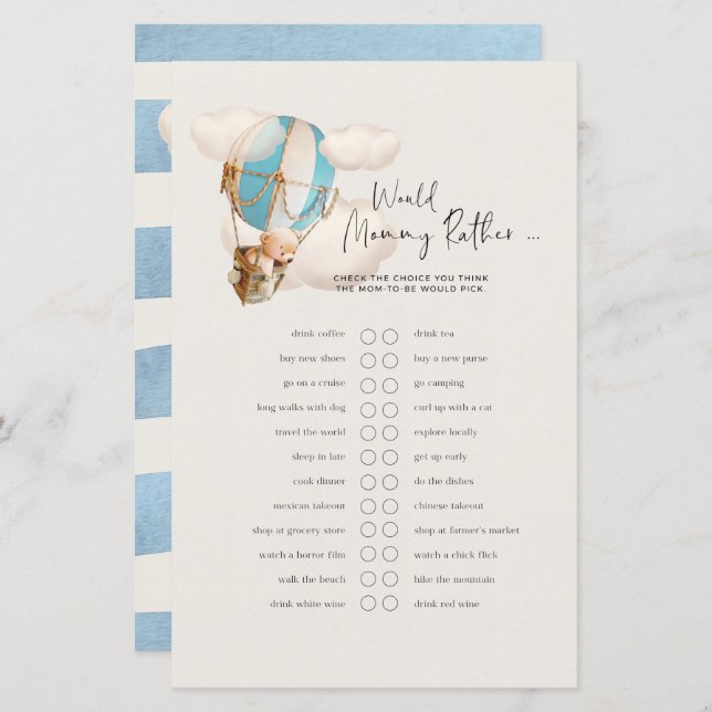 Beer Baby shower Game - Zou mama eerder zijn? (Voorkant / Achterkant)