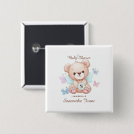 Beer Baby shower gepersonaliseerd Vierkante Button 5,1 Cm