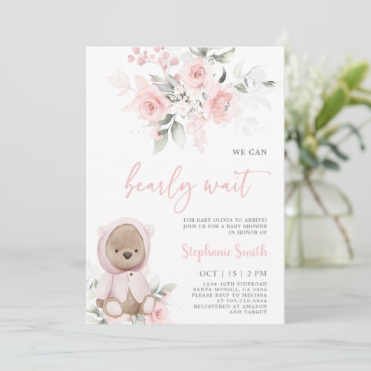 Beer Baby shower Girl Invitation Kaart (Staand voorkant)
