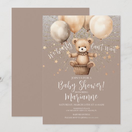 Beer Baby shower Glitter Bohemian Rustic Kaart (Voorkant / Achterkant)