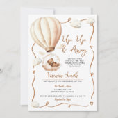 Beer Baby shower heteluchtballon, omhoog en weg Kaart (Voorkant)